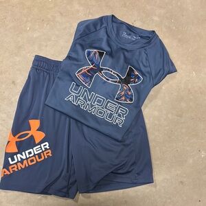 Under Armour Navy and Orange Sportswear Set